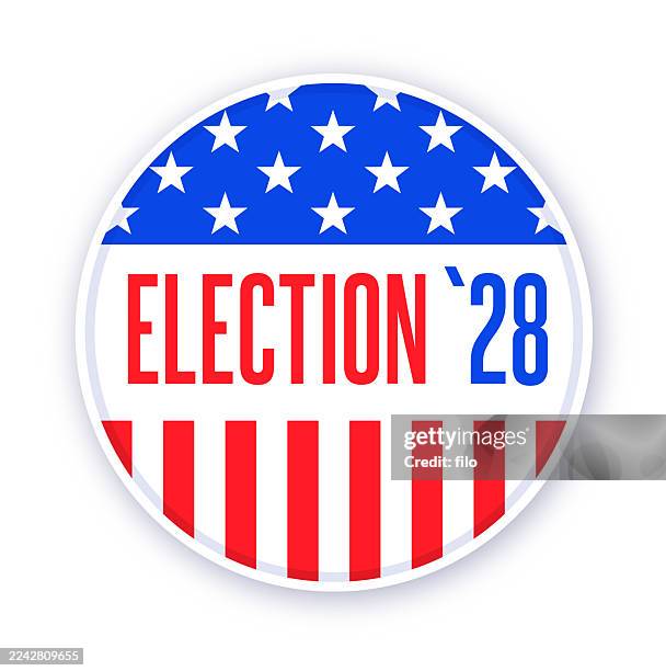 election 2028 american political icon symbol sticker design element - electronic voting machine stock illustrations