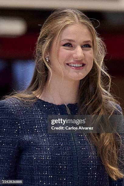 Crown Princess Leonor of Spain attends the XXXIII concert ahead of "Princesa De Asturias" awards 2025 at Auditorio Principe Felipe on October 23,...