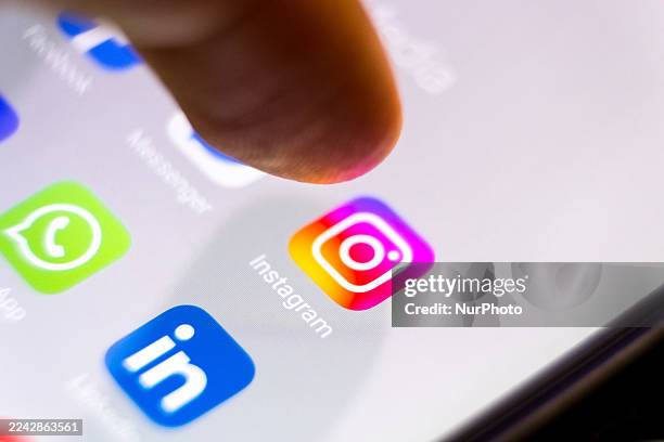 The Instagram logo appears on a smartphone screen in this photo illustration in Athens, Greece, on October 25, 2025.