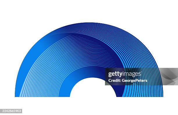 futuristic semi circle shape with concentric stripes - torus stock illustrations