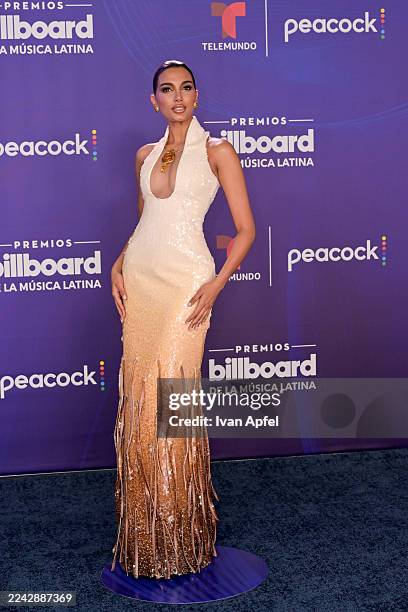Celinee Santos attends the 2025 Billboard Latin Music Awards at James L. Knight Center on October 23, 2025 in Miami, Florida.