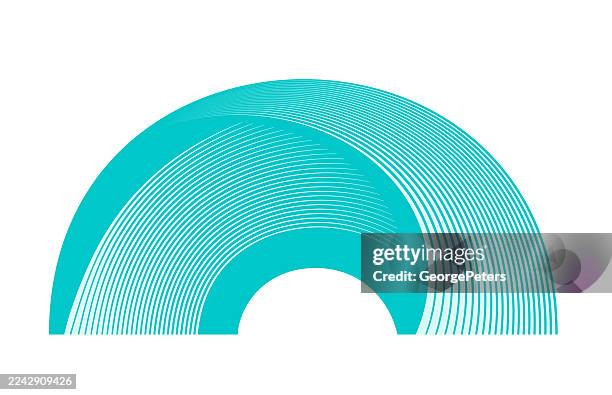 futuristic semi circle shape with concentric stripes - overlapping circles chart stock illustrations