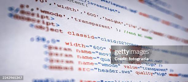 close-up of html code — web development concept - python code stock pictures, royalty-free photos & images