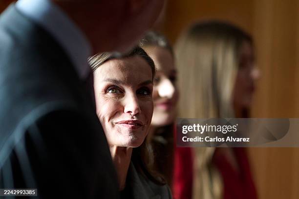 King Felipe VI of Spain, Queen Letizia of Spain, Crown Princess Leonor of Spain and Princess Sofia of Spain attend the "Princesa De Asturias" awards...