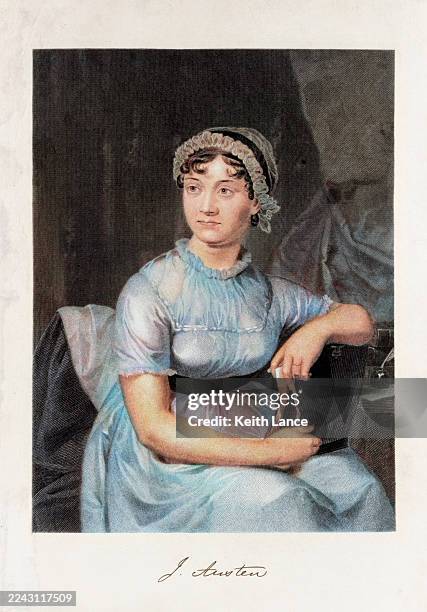 stockillustraties, clipart, cartoons en iconen met portrait of jane austen (1775–1817) - jane austen auteur