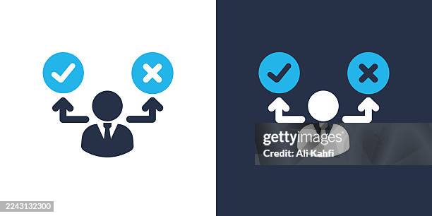 decision glyph solid icon. solid icon that can be applied anywhere, simple, pixel perfect and modern style. - task management stock illustrations