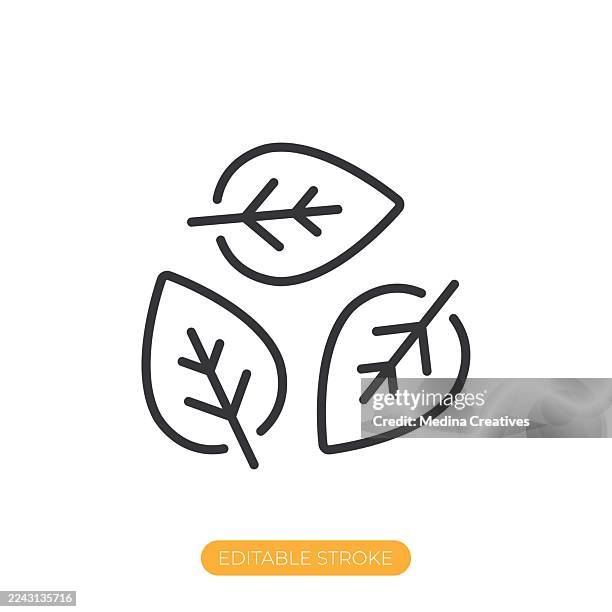 reusing resources icon. editable stroke thin line icon - net zero stock illustrations