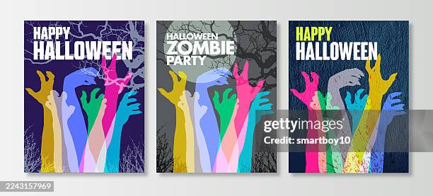 halloween greeting card set - tarantula stock illustrations