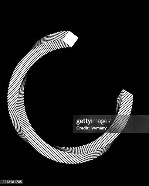 3d black and white twist rectangle line design background - 3d rounded rectangle stock illustrations