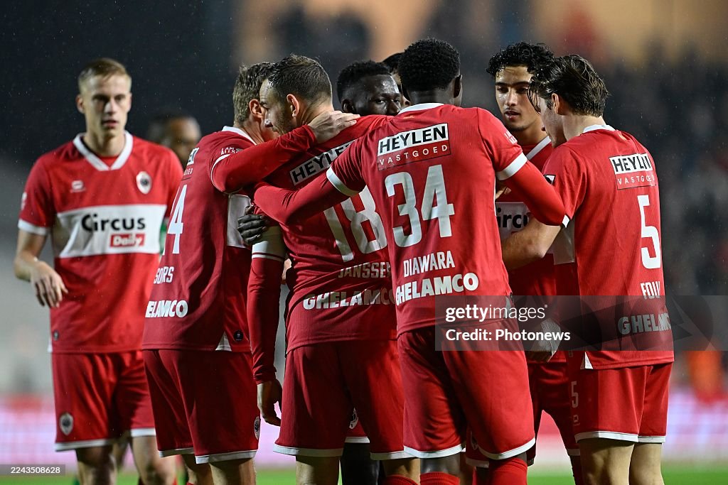 Janssen Vincent forward of Royal Antwerp FC celebrates scoring the