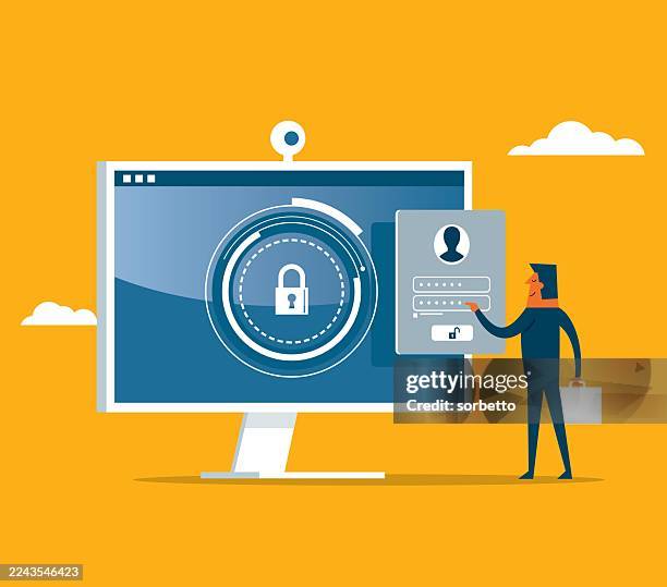 security technology - web developer screen stock illustrations