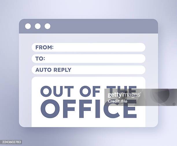 abwesenheit e-mail-vorlage transparenzfenster webseitenhintergrund - feierabend stock-grafiken, -clipart, -cartoons und -symbole
