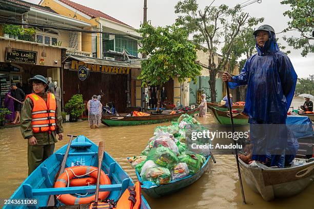Part of the tourist city of Hoi An, particularly its Old Town, is closed due to major flooding as seen in Hoi An, Vietnam, October 30, 2025. Another...