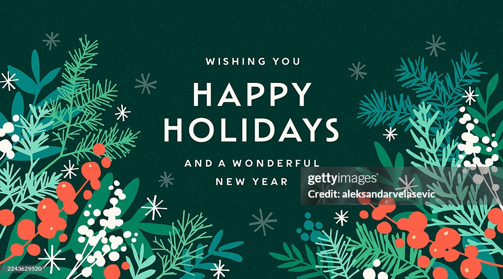 Hand Drawn Christmas Holiday Card