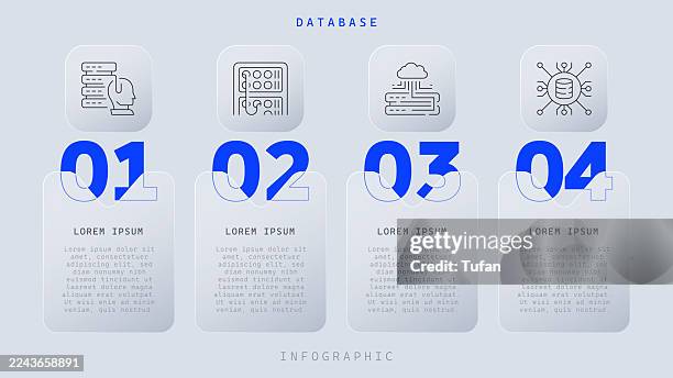 database infographic - pixel line perfect - pixel perfect stock illustrations