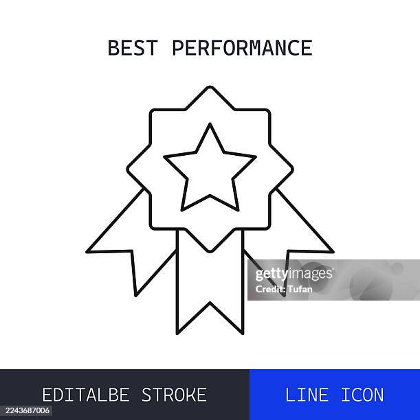 best performance - line icon - landslide stock illustrations