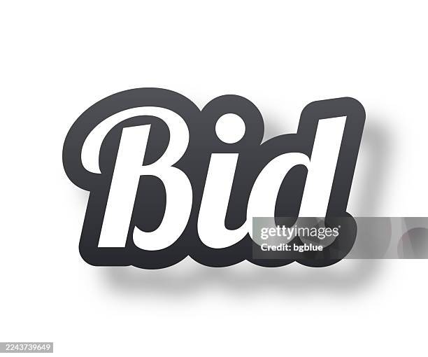 bid - 3d text with shadow on white background - bid stock illustrations