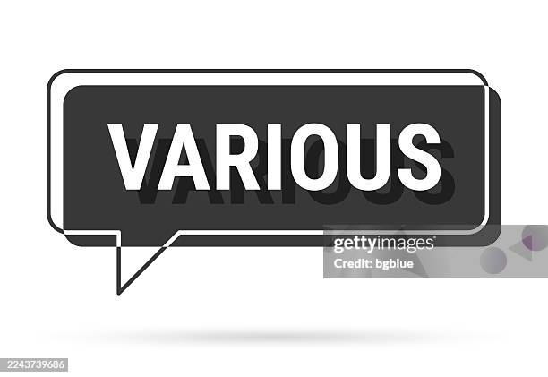 various - 3d black speech bubble on white background - different professions stock illustrations