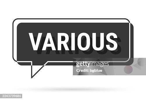 Various - 3D black speech bubble on white background Various - 3D black speech bubble on white background