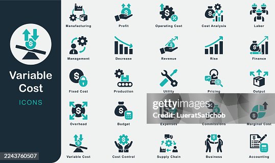 Variable Cost solid icons collection.Containing Fixed cost, Production, Expenses, Labor, Utility, Commissions, Business, Manufacturing, Overhead, Cost control, Accounting, Finance, Budget, Pricing Variable Cost solid icons collection.Containing Fixed cost, Production, Expenses, Labor, Utility, Commissions, Business, Manufacturing, Overhead, Cost control, Accounting, Finance, Budget, Pricing
