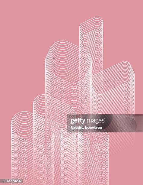 curve circle line style modern city architecture structure virtual wireframe pattern background - rounded rectangle infographic stock illustrations