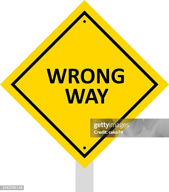wrong way road sign - wrong way stock illustrations