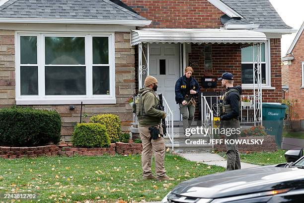 Members of the FBI Joint Terrorism Task Force search a home in Dearborn, Michigan, on October 31, 2025. FBI Director Kash Patel said Friday that the...