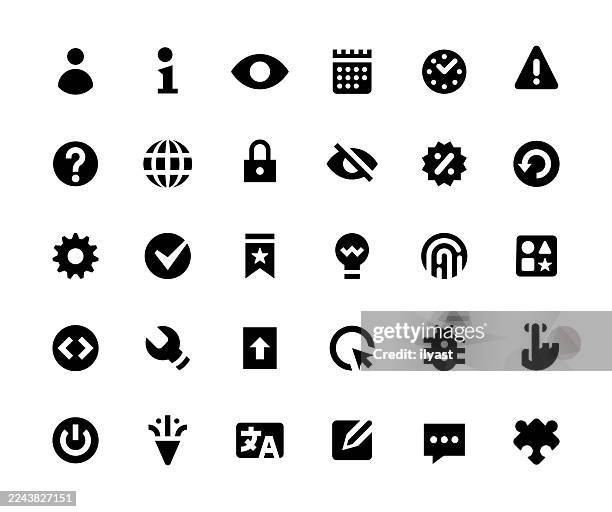 filled icon set for seamless web design - filling stock illustrations