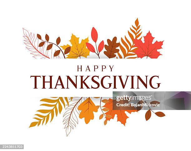 ilustraciones, imágenes clip art, dibujos animados e iconos de stock de pancarta de acción de gracias, cartel con hojas de otoño. vector - thanksgiving