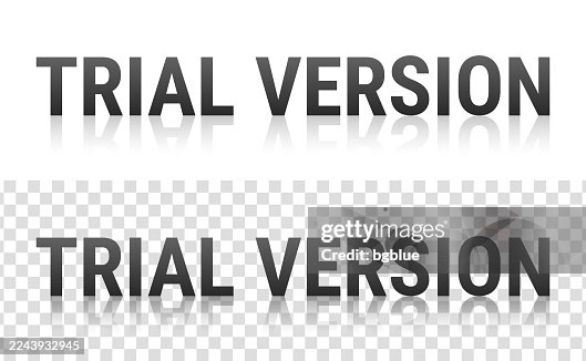 Trial Version - Text with reflection on transparent background Trial Version - Text with reflection on transparent background
