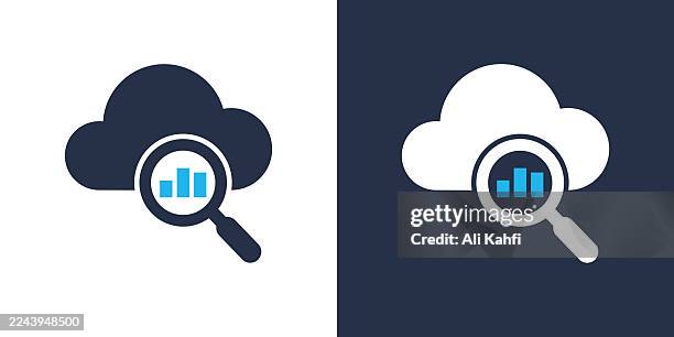 cloud data analytics glyph solid icon. solid icon that can be applied anywhere, simple, pixel perfect and modern style. - volatility icon stock illustrations