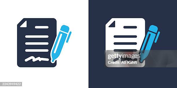signature document glyph solid icon. solid icon that can be applied anywhere, simple, pixel perfect and modern style. - deed stock illustrations