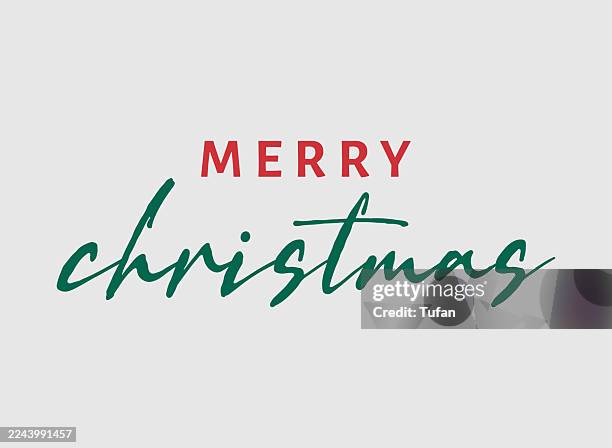 merry christmas hand lettering - christmas header white background stock illustrations