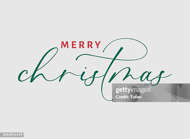 merry christmas hand lettering - christmas header white background stock illustrations