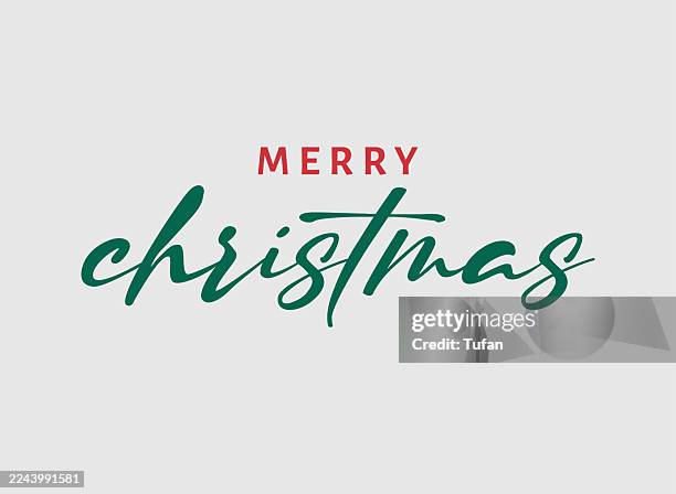 merry christmas hand lettering - christmas header white background stock illustrations