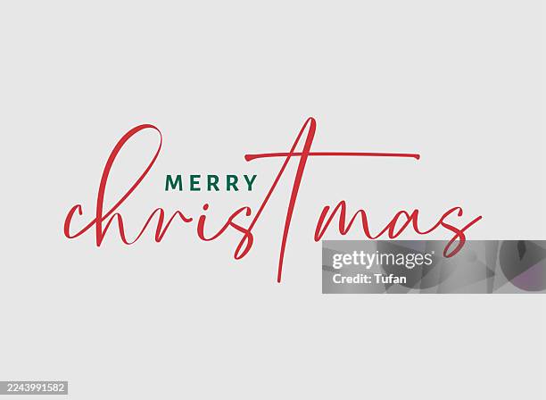 merry christmas hand lettering - christmas header white background stock illustrations