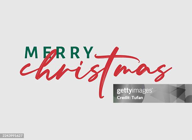 merry christmas hand lettering - calligraphy stock illustrations