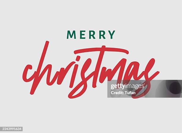 merry christmas hand lettering - christmas header white background stock illustrations