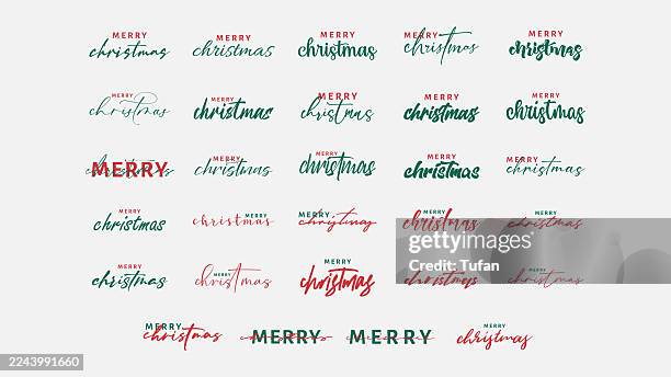 merry christmas hand lettering - christmas header white background stock illustrations