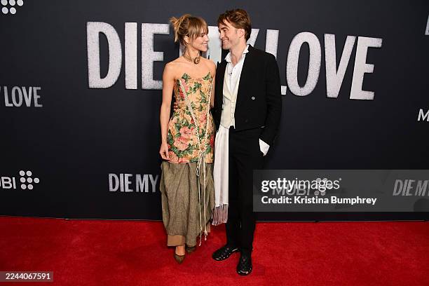 Suki Waterhouse and Robert Pattinson at the "Die My Love" New York Premiere held at AMC Lincoln Square on November 01, 2025 in New York, New York.