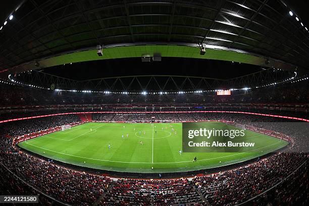 General view inside the stadium during the Carabao Cup Fourth Round match between Arsenal and Brighton & Hove Albion at Emirates Stadium on October...