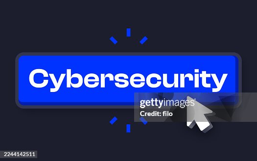Cybersecurity Button Clicking Cursor Interface Concept Cybersecurity Button Clicking Cursor Interface Concept