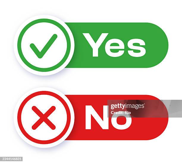 yes or no check badge - polygraph stock illustrations