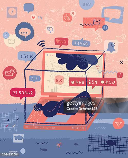 notifications madness - thumbs up thumbs down stock illustrations