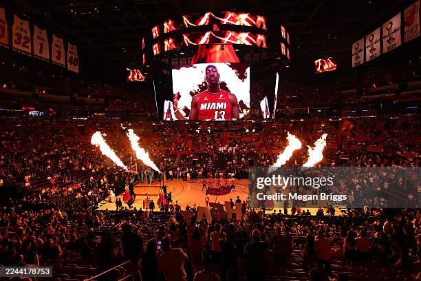 General view prior to a game between the Charlotte Hornets and Miami Heat at Kaseya Center on October 28, 2025 in Miami, Florida. NOTE TO USER: User...