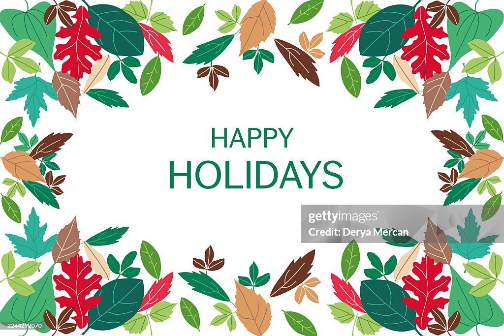 Urlaub Weihnachtshintergrund Mit Mistelzweigen, Tannenzapfen, Beeren Und Schneeflocken Stock Illustration