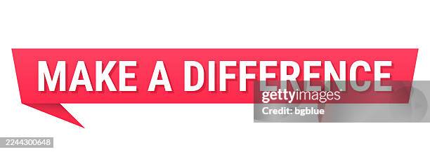make a difference - red speech bubble on blank background - corporate social responsibility icon stock illustrations