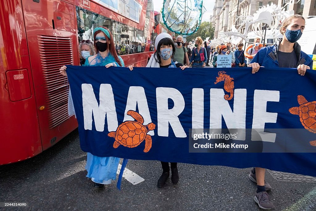 Marine Rebellion Climate Change March In London