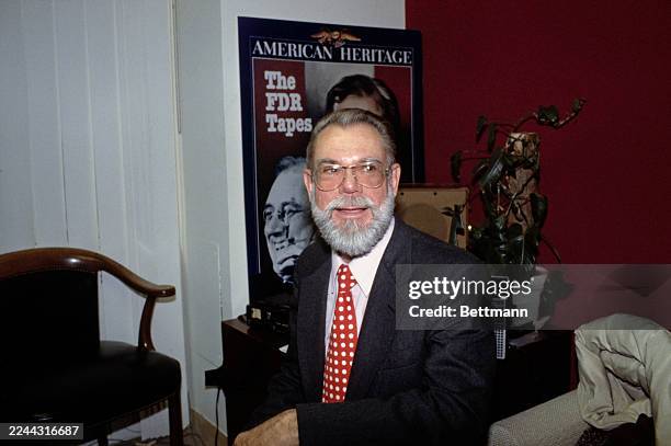 Robert Joseph Charles Butow , Professor Emeritus at the University of Washington, standing in front of an American Heritage magazine poster, January...