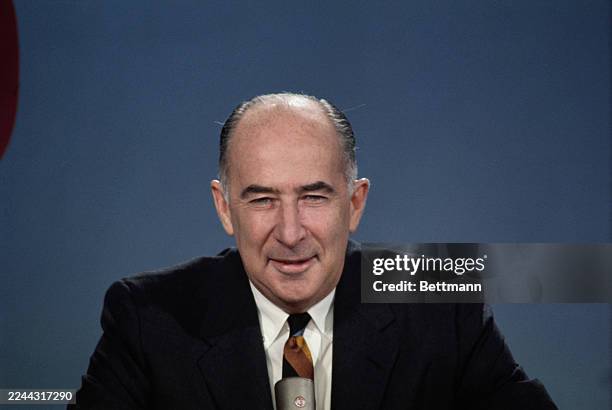 Attorney General John N. Mitchell during an appearance on the television show 'Meet the Press' in Washington, November 2nd 1969.